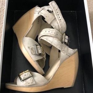 Trouve 5 inch cbome color bone  wedge wore just a few times